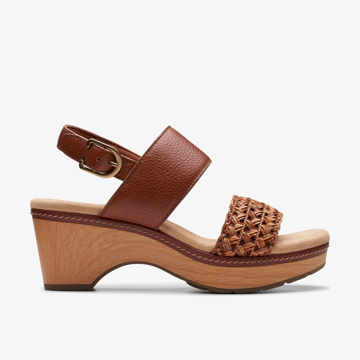 Clarks Seannah Step Sandali Con Zeppa Donna – Pelle Nera, Tacco Comodo, Taglia 41.5 EU