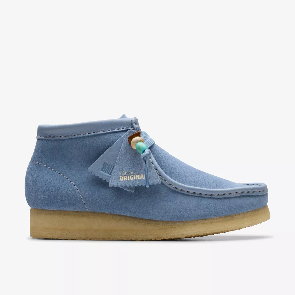 【美品】Clarks wallabees 水色 Amazon.com | Clarks Wallabee Teal Textile 12 | Oxfords