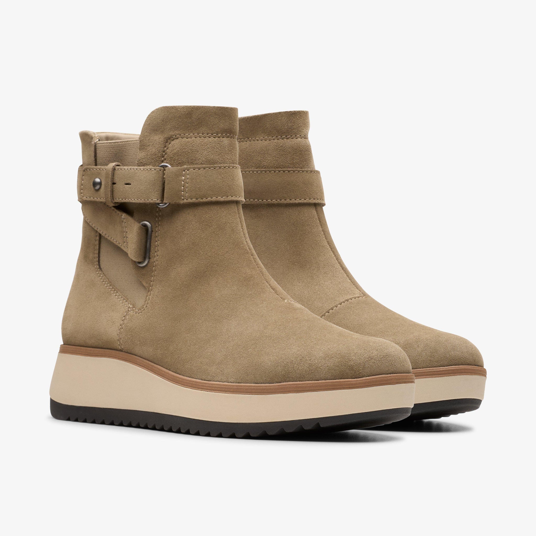 Clarks Women's Zylah Faye Dark Taupe Suede 26180103 – THE SHOE PLAZA