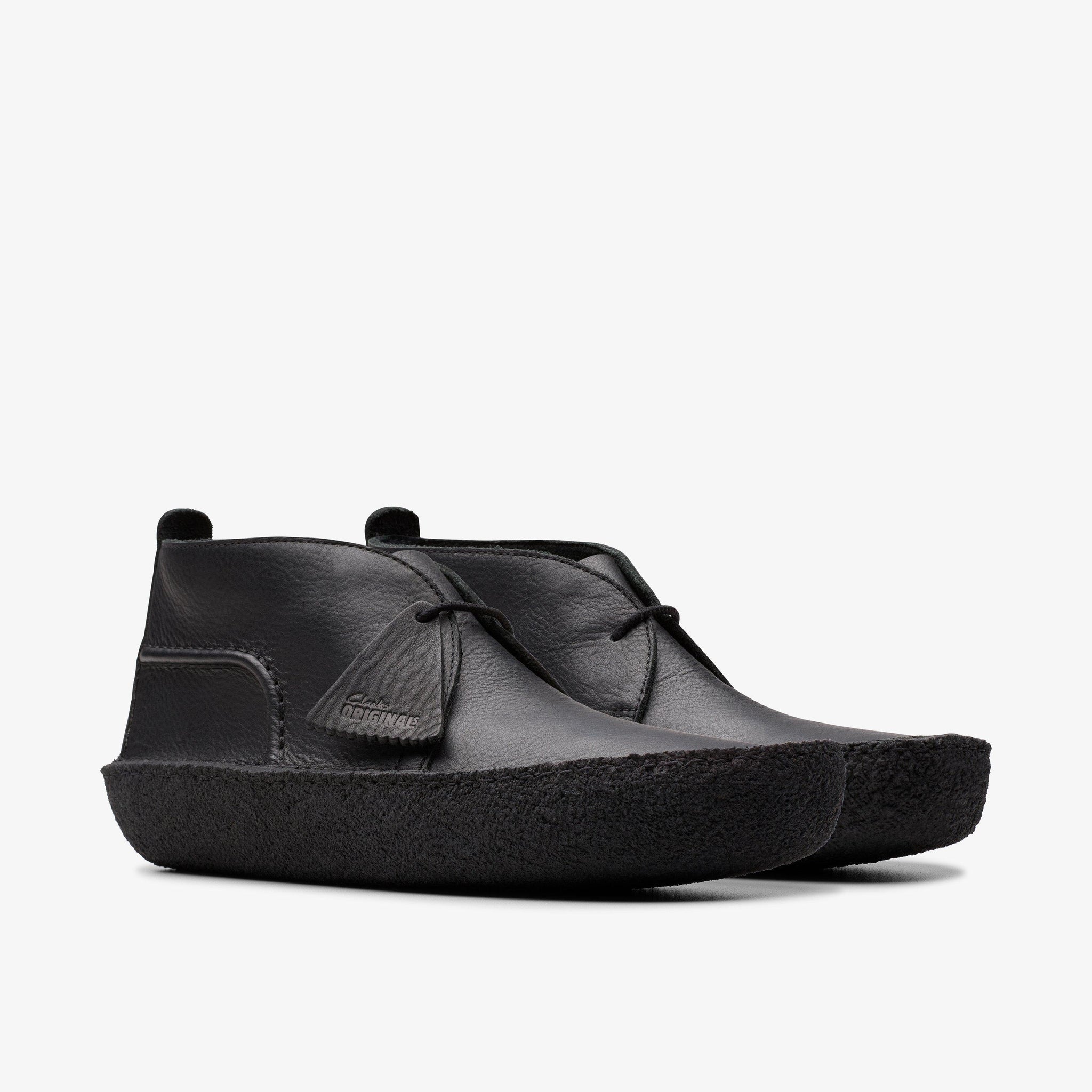 Clarks Men's Desert Rain Black Leather 26180626 – THE SHOE PLAZA