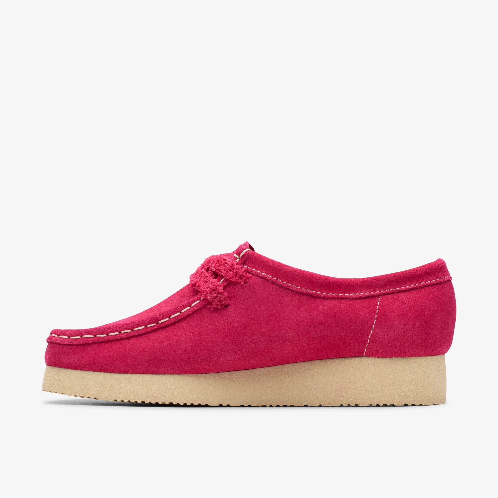 Clarks Women Wallabee 2604 Bright Pink Suede 26182220 – THE SHOE PLAZA