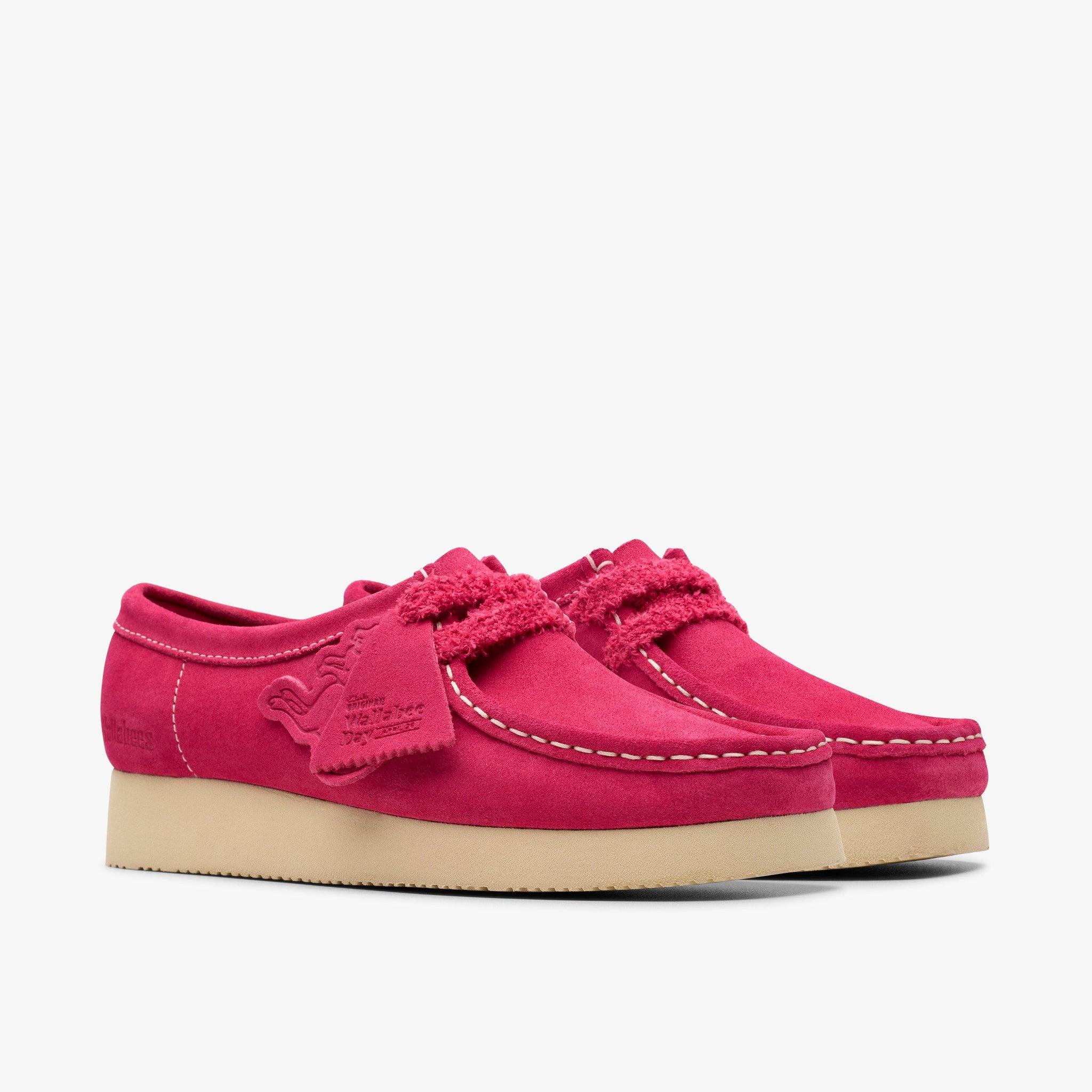 Clarks Women Wallabee 2604 Bright Pink Suede 26182220 – THE