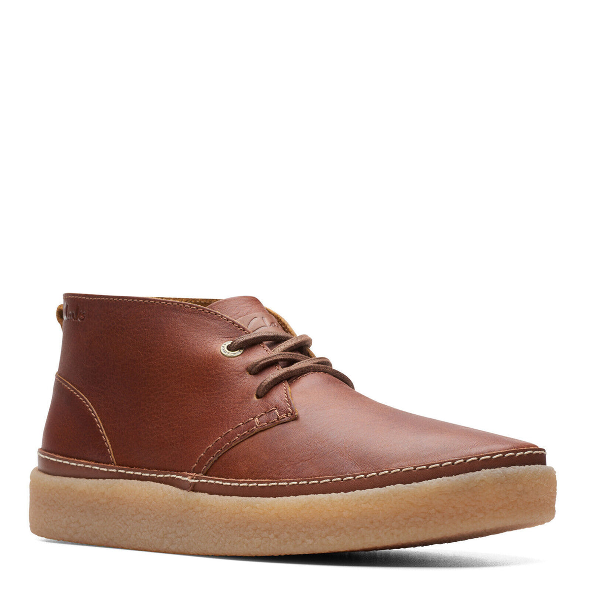 Clarks Men's Oakpark Mid Tan Tumbled Leather 26174666 – THE SHOE PLAZA
